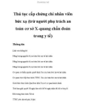 Thủ tục cấp chứng chỉ nhân viên bức xạ (trừ người phụ trách an toàn cơ sở X-quang chẩn đoán trong y tế)