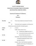 AN ACT TO PROVIDE FOR THE REGULATION OF INVESTMENT FUNDS IN THE BAHAMAS AND FOR MATTERS CONNECTED THERETO