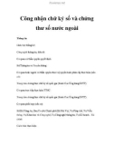 Công nhận chữ ký số và chứng thư số nước ngoài