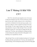 Lưu Ý Những Gì Khi VIết CV?