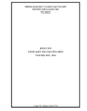 Báo cáo Tổng kết tổ chuyên môn - Trường THCS Long Cốc (Năm học 2013-2014)