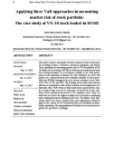 Applying three var approaches in measuring market risk of stock portfolio: The case study of VN 30 stock basket in HOSE