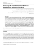 Assessing SRI Fund Performance Research: Best Practices in Empirical Analysis