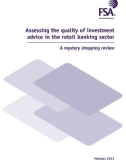 Assessing the quality of investment advice in the retail banking sector