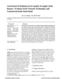 Assessment of banking service quality in supply chain finance - Evidence from Vietnam Technology and Commercial Joint Stock Bank