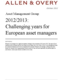 Asset Management Group 2012/2013: Challenging years for European asset managers