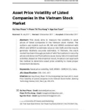 Asset price volatility of listed companies in the Vietnam stock market