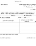 Mẫu Báo cáo kết quả công việc theo ngày