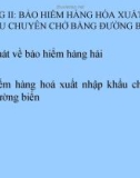 Bài giảng Bảo hiểm hàng hải - Chương 2: Bảo hiểm hàng hóa xuất nhập khẩu chuyên chở bằng đường biển