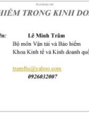 Bài giảng Bảo hiểm trong kinh doanh: Phần 2 - Lê Minh Trâm