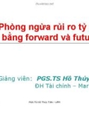 Bài giảng chương 3: Phòng ngừa rủi ro tỷ giá bằng forward và future - PGS.TS Hồ Thủy Tiên