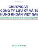 Bài giảng Chương 7: Tổng công ty lưu ký và bù trừ chứng khoán Việt Nam - ThS. Đỗ Văn Quý