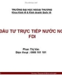 Bài giảng Đầu tư nước ngoài: Chương 3 - Phan Thị Vân