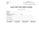 Giấy xin ứng tiền lương