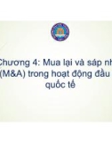 Bài giảng Đầu tư quốc tế - Chương 4: Mua lại và sáp nhập (M&A) trong hoạt động đầu tư quốc tế