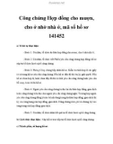 Công chứng Hợp đồng cho mượn, cho ở nhờ nhà ở, mã số hồ sơ 141452