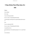 Công chứng Hợp đồng tặng cho nhà