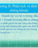 Bài giảng Kinh doanh chứng khoán - Chương 2: Phân tích và định giá chứng khoán