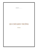 Mẫu Quy chế khen thưởng