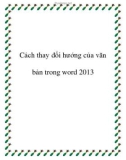 Cách thay đổi của văn bản trong word 2013