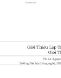 Bài giảng Giới thiệu lập trình: Giới thiệu - TS. Lê Nguyên Khôi