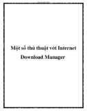 Một số thủ thuật với Internet Download Manager