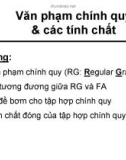 Bài giảng Tin học lý thuyết - Chương 4: Văn phạm chính quy và các tính chất