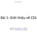 Bài giảng CSS - Bài 1: Giới thiệu về CSS