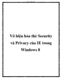 Vô hiệu hóa thẻ Security và Privacy của IE trong Windows 8