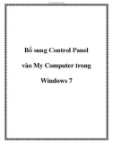 Bổ sung Control Panel vào My Computer trong Windows 7