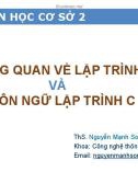 Bài giảng Tin học cơ sở 2: Chương 1 - ThS. Nguyễn Mạnh Sơn