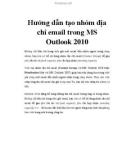 Hướng dẫn tạo nhóm địa chỉ email trong MS Outlook 2010