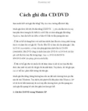 Cách ghi đĩa CD/DVD