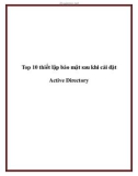 Top 10 thiết lập bảo mật sau khi cài đặt Active Directory