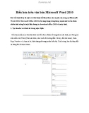 Biến hóa trên văn bản Microsoft Word 2010