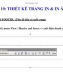 Bài giảng Microsoft Word 2003 - Bài 10: Thiết kế trang in & in ấn