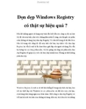 Dọn dẹp Windows Registry có thật sự hiệu quả