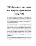 WiFi Protector – tăng cường khả năng bảo vệ máy tính và mạng WiFi