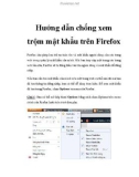 Hướng dẫn chống xem trộm mật khẩu trên Firefox