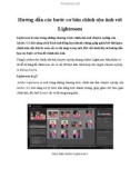 Hướng dẫn các bước cơ bản chỉnh sửa ảnh với Lightroom