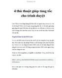 4 thủ thuật giúp tăng tốc cho trình duyệt