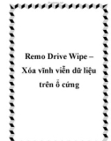 Remo Drive Wipe – Xóa vĩnh viễn dữ liệu trên ổ cứng