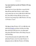 Tạo menu dual-boot sau khi cài Windows XP song song Vista/7