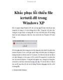 Khắc phục lỗi thiếu file iertutil.dll trong Windows XP