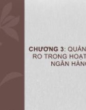 Bài giảng Quản trị ngân hàng thương mại 2 - Chương 3: Quản trị rủi ro trong hoạt động ngân hàng