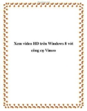 Xem video HD trên Windows 8 với công cụ Vimeo