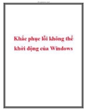 Cách khắc phục lỗi không thể khởi động của Windows