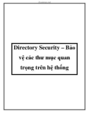 Directory Security – Bảo vệ các thư mục quan trọng trên hệ thống