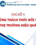 Bài giảng Tài chính hành vi - Chủ đề 4: Những thách thức đối với thị trường hiệu quả