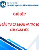 Bài giảng Tài chính hành vi - Chủ đề 7: Nhà đầu tư cá nhân và tác động của cảm xúc